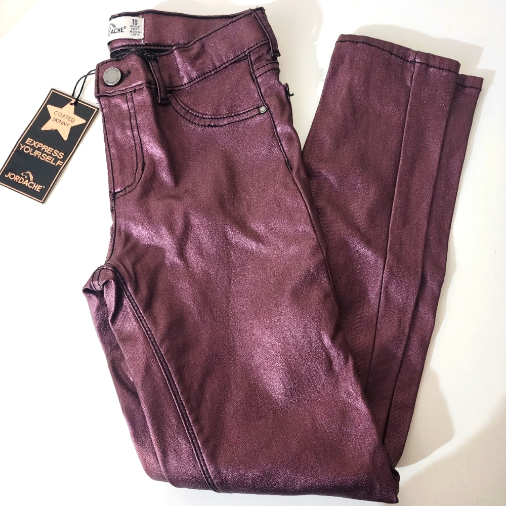 NWT Girls Metallic Purple Jordache size 10